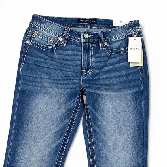 Miss Me Women's Blue Embellished Jeans 30 - Picture 3 of 6